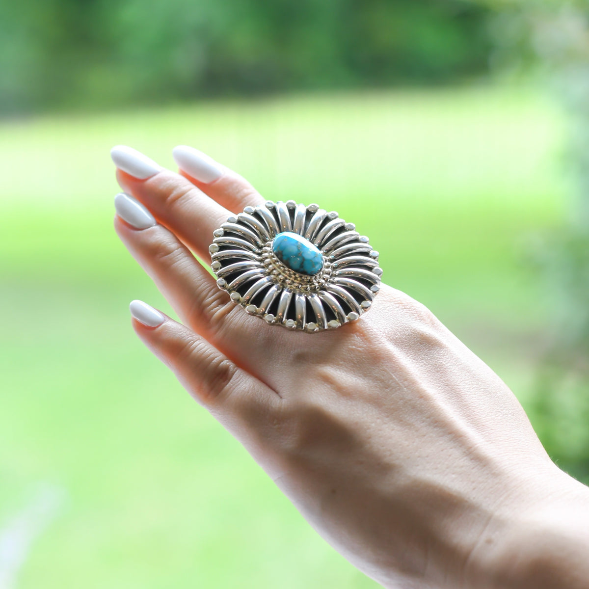 Kingman Turquoise "Rib Ring" / Tonya June Rafael
