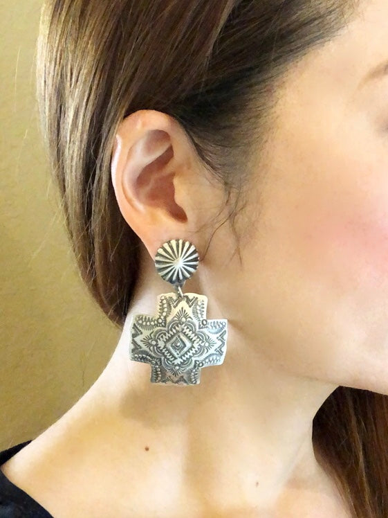 Sterling Silve Earrings -Vincent Platero (Navajo)
