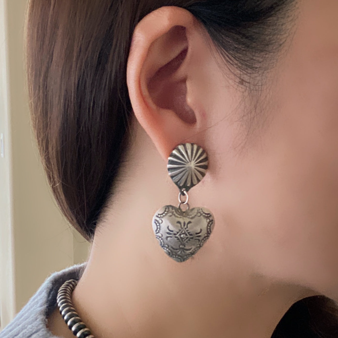 Sterling Silve Earrings -Vincent Platero (Navajo)