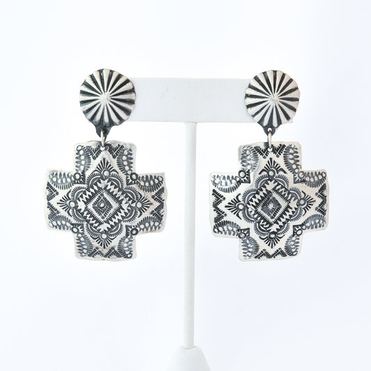 Sterling Silve Earrings -Vincent Platero (Navajo)