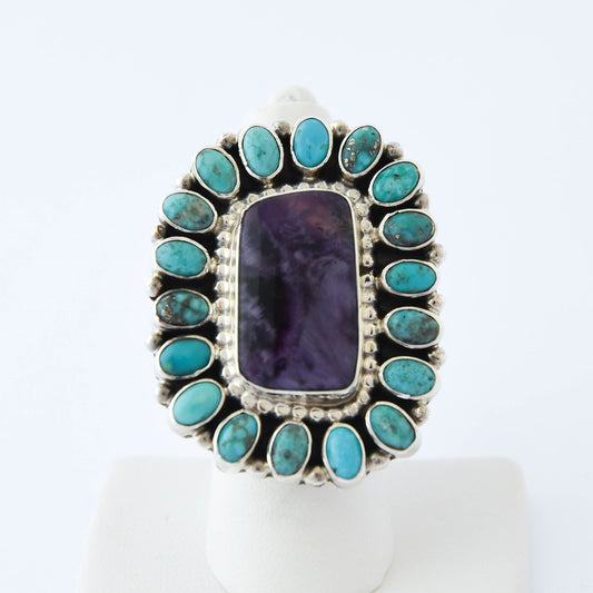 Charoite and Turquoise Ring -Tonya June Rafael (Navajo)